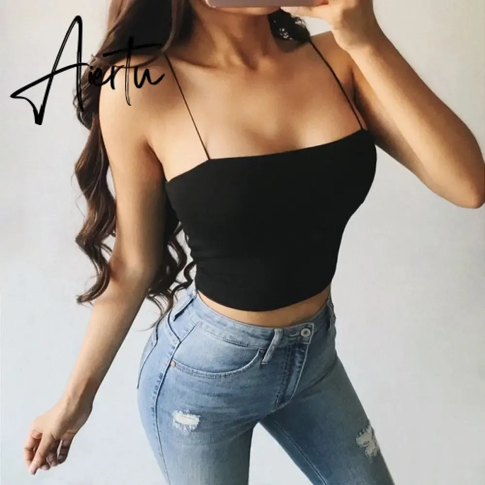 90s Y2K Brown Cami Tanks Ruched Tie Up Crop Top Women New Harajuku Cute Backless Tank Tops Sexy Halter Party Beachwear