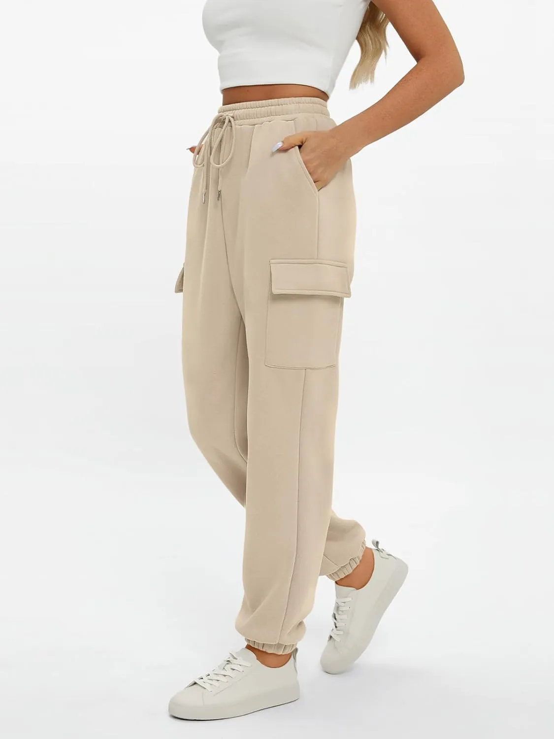 AUTOMET Womens Sweatpants Cargo Fleece Lined Baggy Athletic Jogger with Pockets 2025 Casual Trendy Pants Fall Outfits