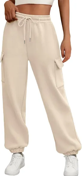 AUTOMET Womens Sweatpants Cargo Fleece Lined Baggy Athletic Jogger with Pockets 2025 Casual Trendy Pants Fall Outfits