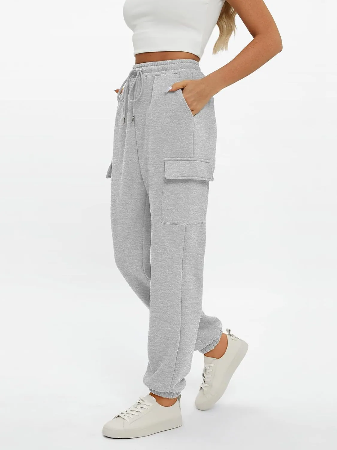 AUTOMET Womens Sweatpants Cargo Fleece Lined Baggy Athletic Jogger with Pockets 2025 Casual Trendy Pants Fall Outfits