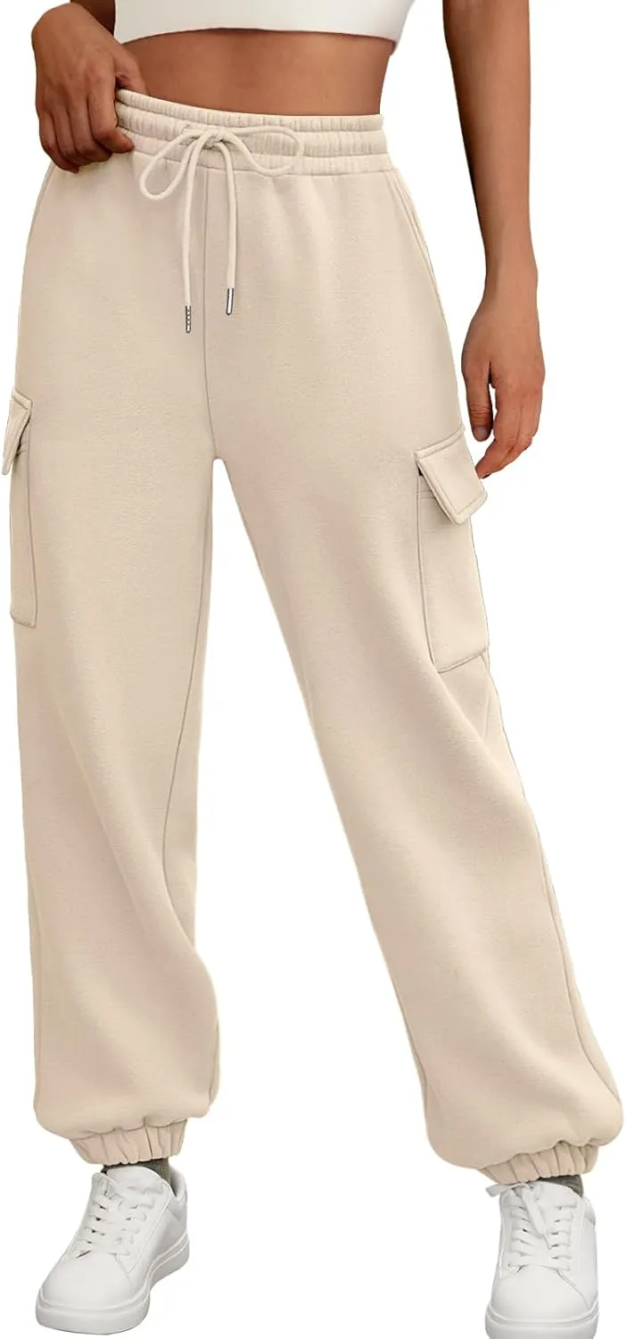 AUTOMET Womens Sweatpants Cargo Fleece Lined Baggy Athletic Jogger with Pockets 2025 Casual Trendy Pants Fall Outfits