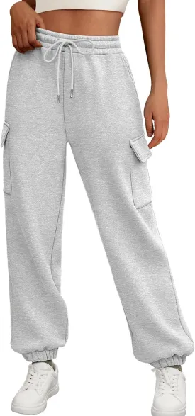AUTOMET Womens Sweatpants Cargo Fleece Lined Baggy Athletic Jogger with Pockets 2025 Casual Trendy Pants Fall Outfits