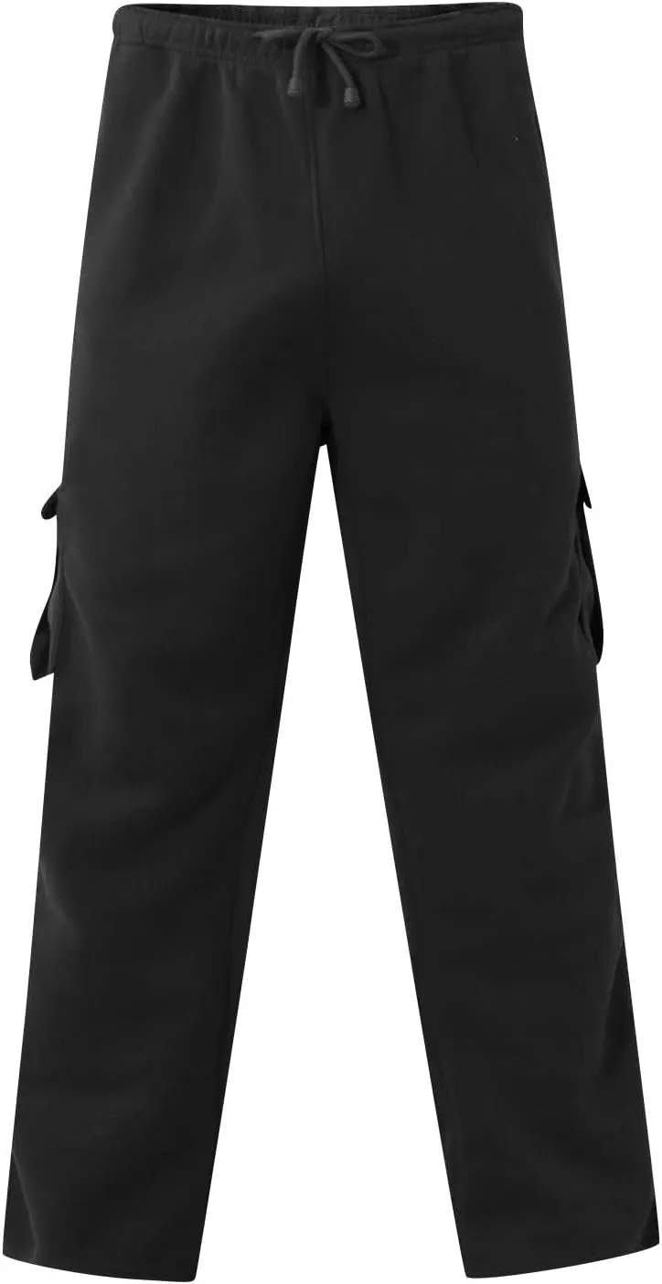 Baggy Cargo Pants Men Elastic Waist Open Bottom Sweatpants Loose Fit Lightweight Hiking Work Pants Multi Pockets