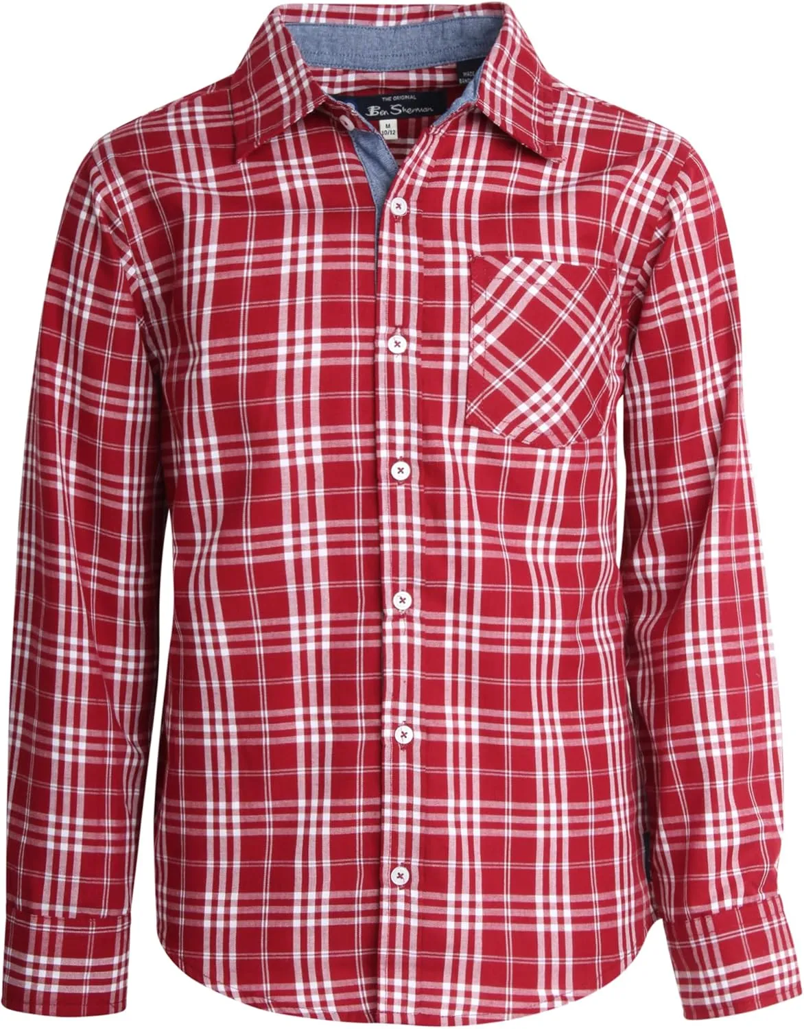 Ben Sherman Boys' Shirt - Casual Long Sleeve Button Down Collared Shirt  Button Down Shirt with Chest Pocket for Boys (8-18)