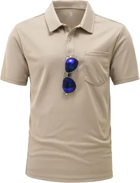 BGOWATU Men's Polo Shirts Short Sleeve Collared Golf Shirts Quick Dry Tennis Shirt Outdoor Sports Causal Shirts