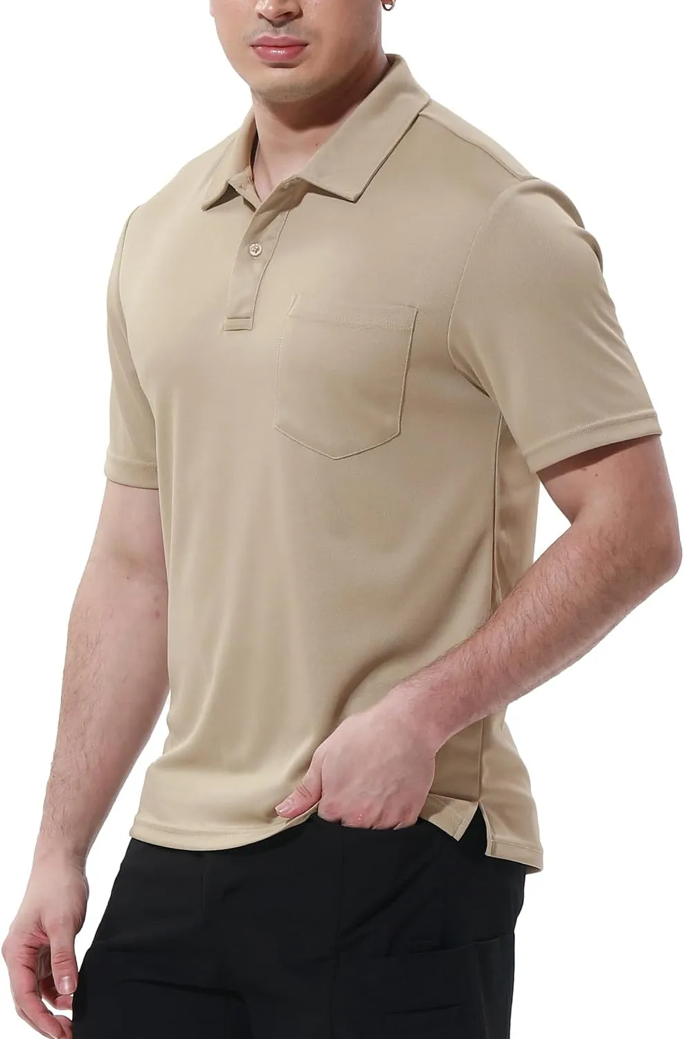 BGOWATU Men's Polo Shirts Short Sleeve Collared Golf Shirts Quick Dry Tennis Shirt Outdoor Sports Causal Shirts