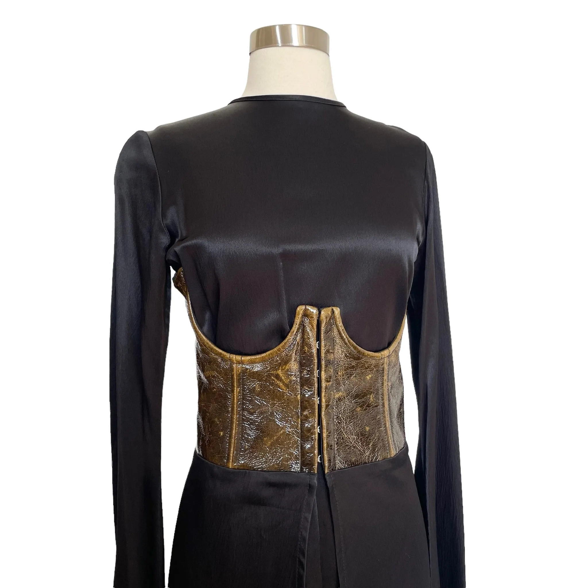 Black Dress w/Leather Corset - S/M