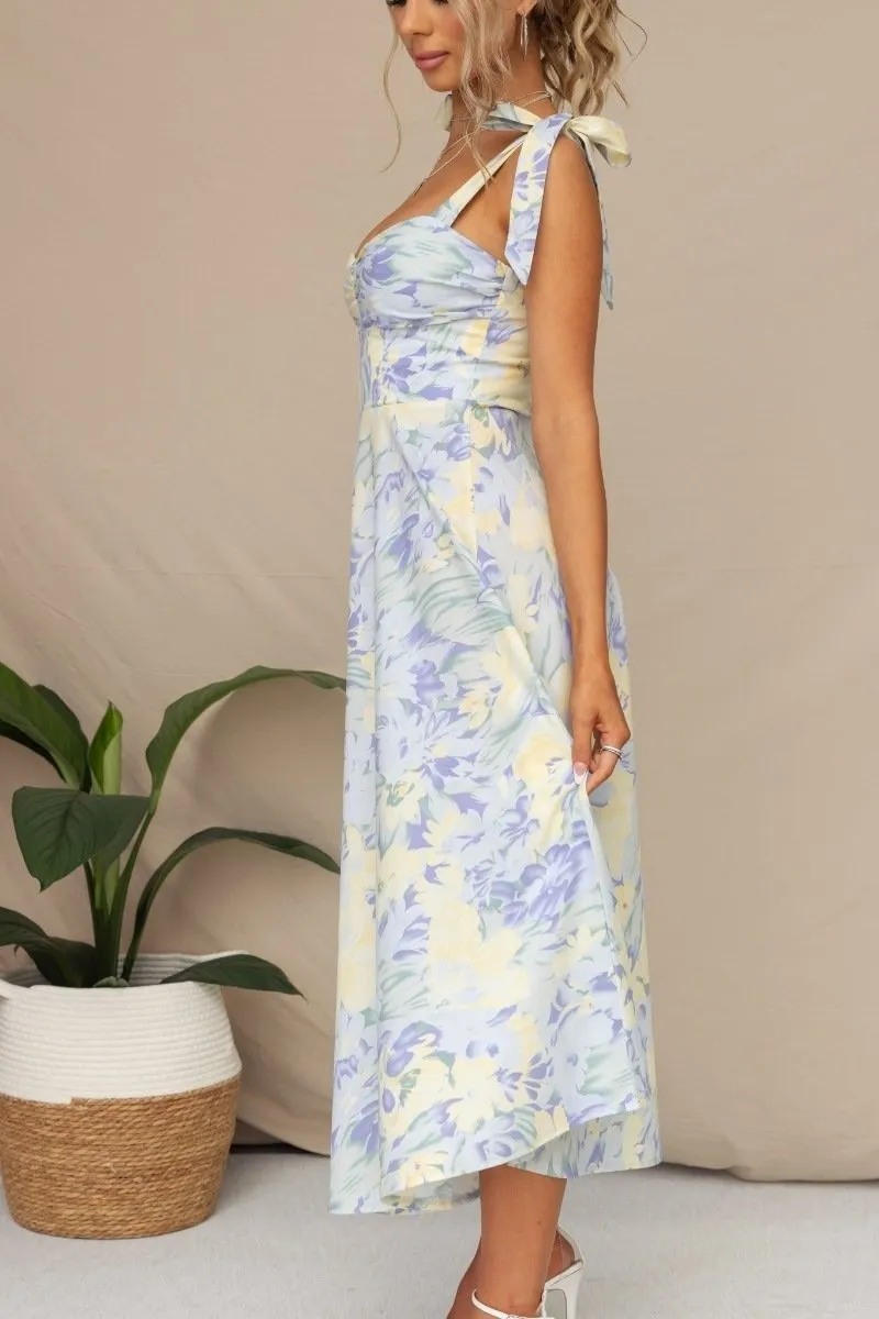 Franceska - Printed Midi Dress with Straps