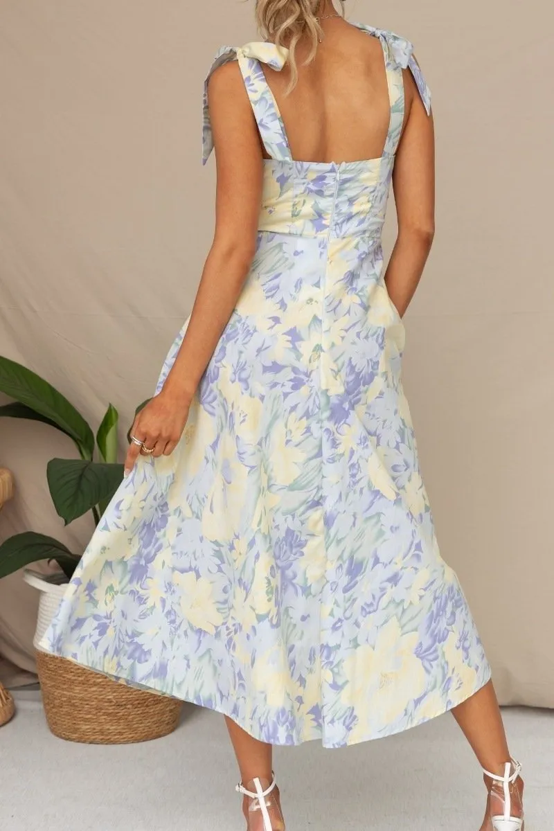Franceska - Printed Midi Dress with Straps