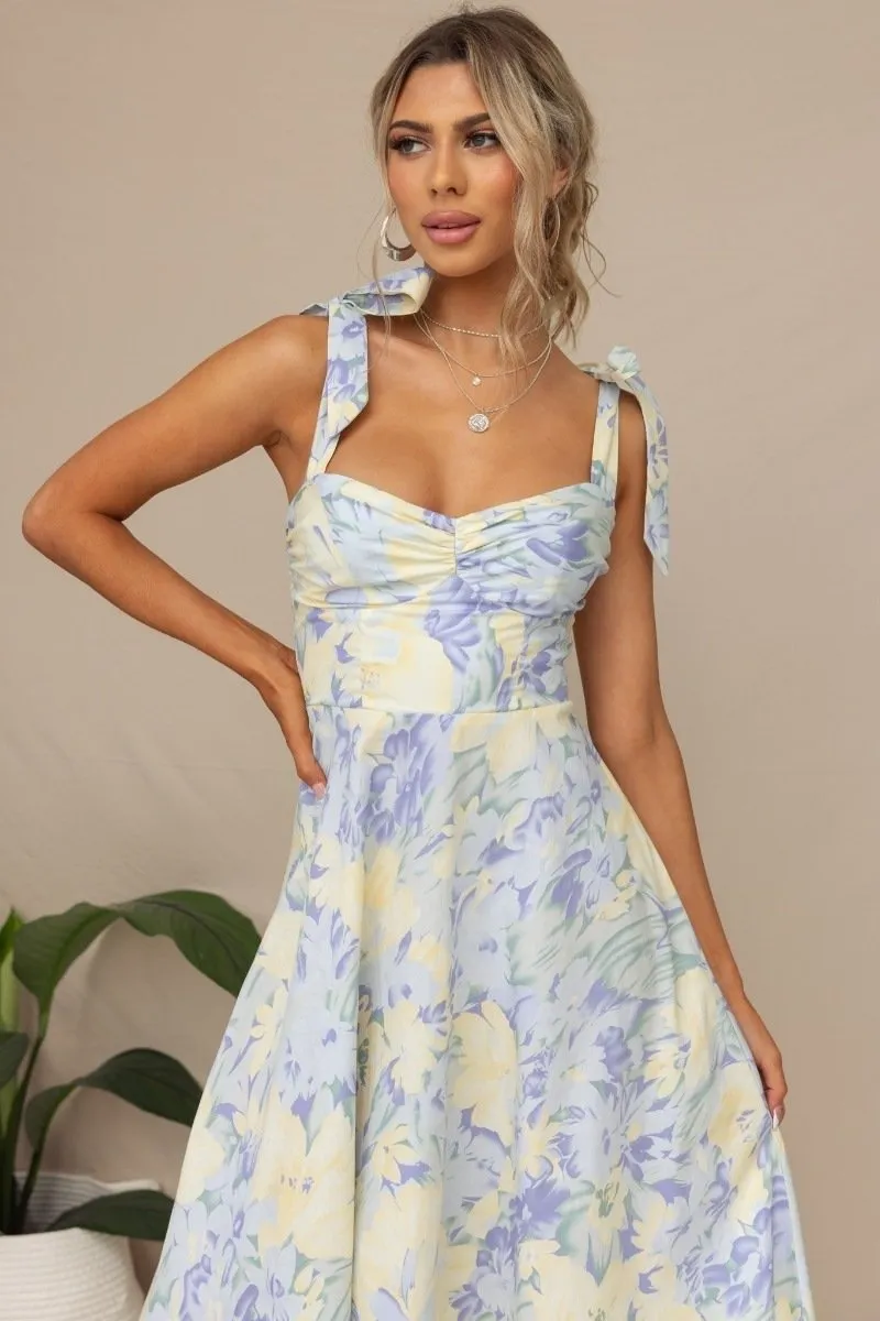 Franceska - Printed Midi Dress with Straps