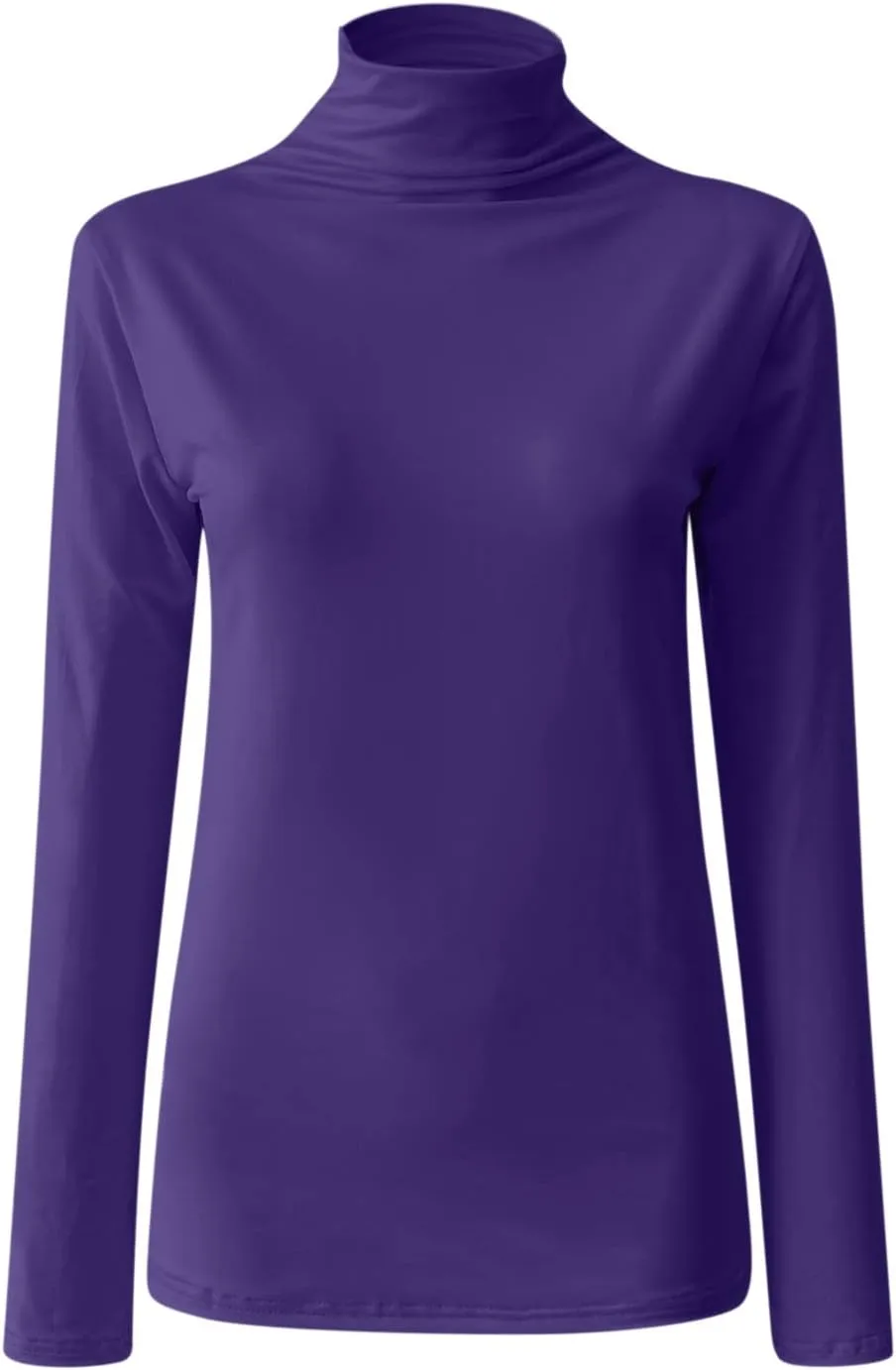 GOKKILRW Womens Mock Neck Long Sleeve Tops Slim Fitted Turtleneck Basic Pullovers Fall Winter Thermal Solid Base Layer Shirts