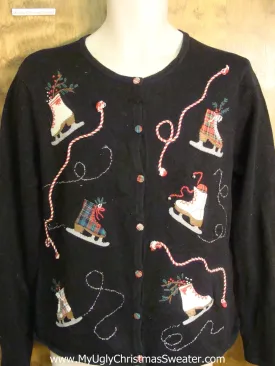 Ice Skating Festive Ugly Christmas Sweater