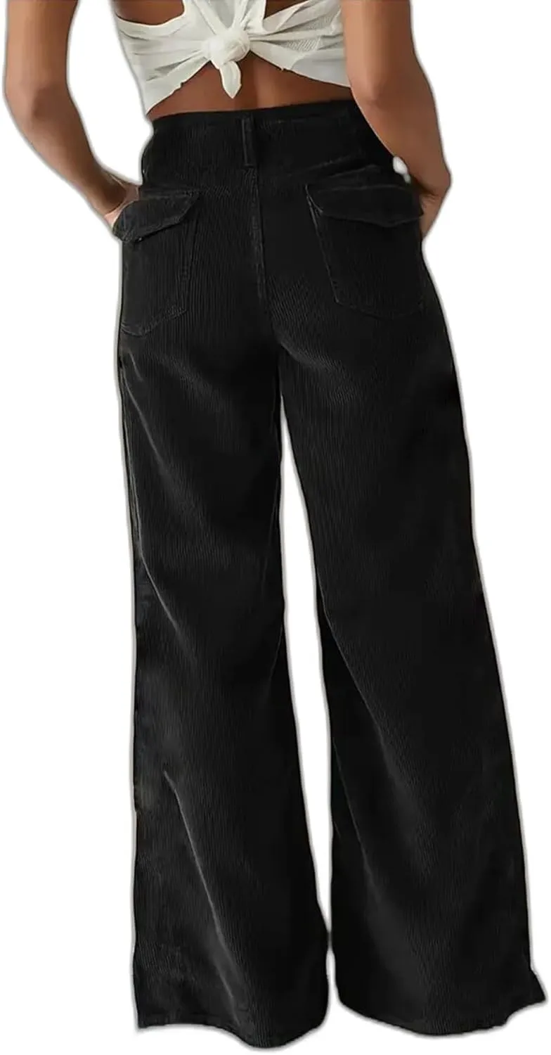Jeans for Women High Waist Wide Leg Straight Pants, Spring Fall Fashion Walking Jogger Pants, Sweatpants with Pockets