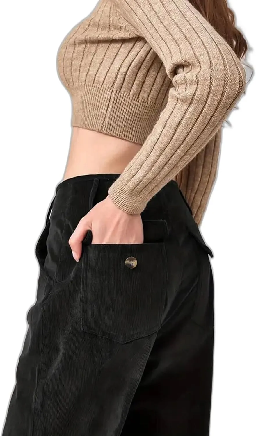 Jeans for Women High Waist Wide Leg Straight Pants, Spring Fall Fashion Walking Jogger Pants, Sweatpants with Pockets