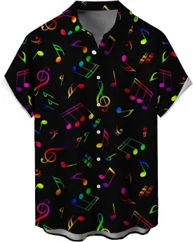 Mens Short Sleeve Button Down Shirts Casual Printed Button Up Shirts Hawaiian