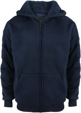 Sherpa Lined Boys Hoodie Full Zip Fleece Warm Youth Big Long Sleeve Child Sweatshirts