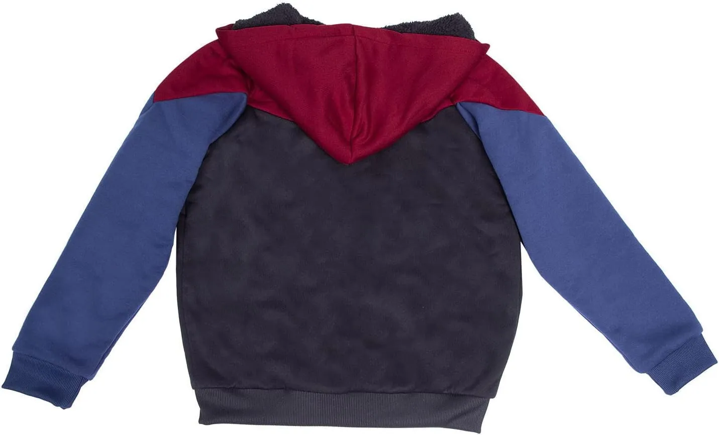 Sherpa Lined Boys Hoodie Full Zip Fleece Warm Youth Big Long Sleeve Child Sweatshirts