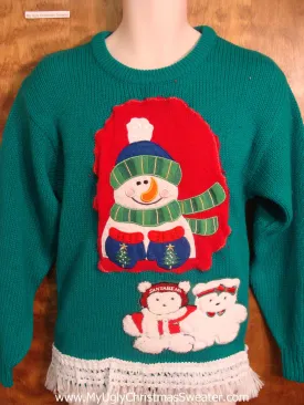 Snowman and Teddy Bears Christmas Sweater