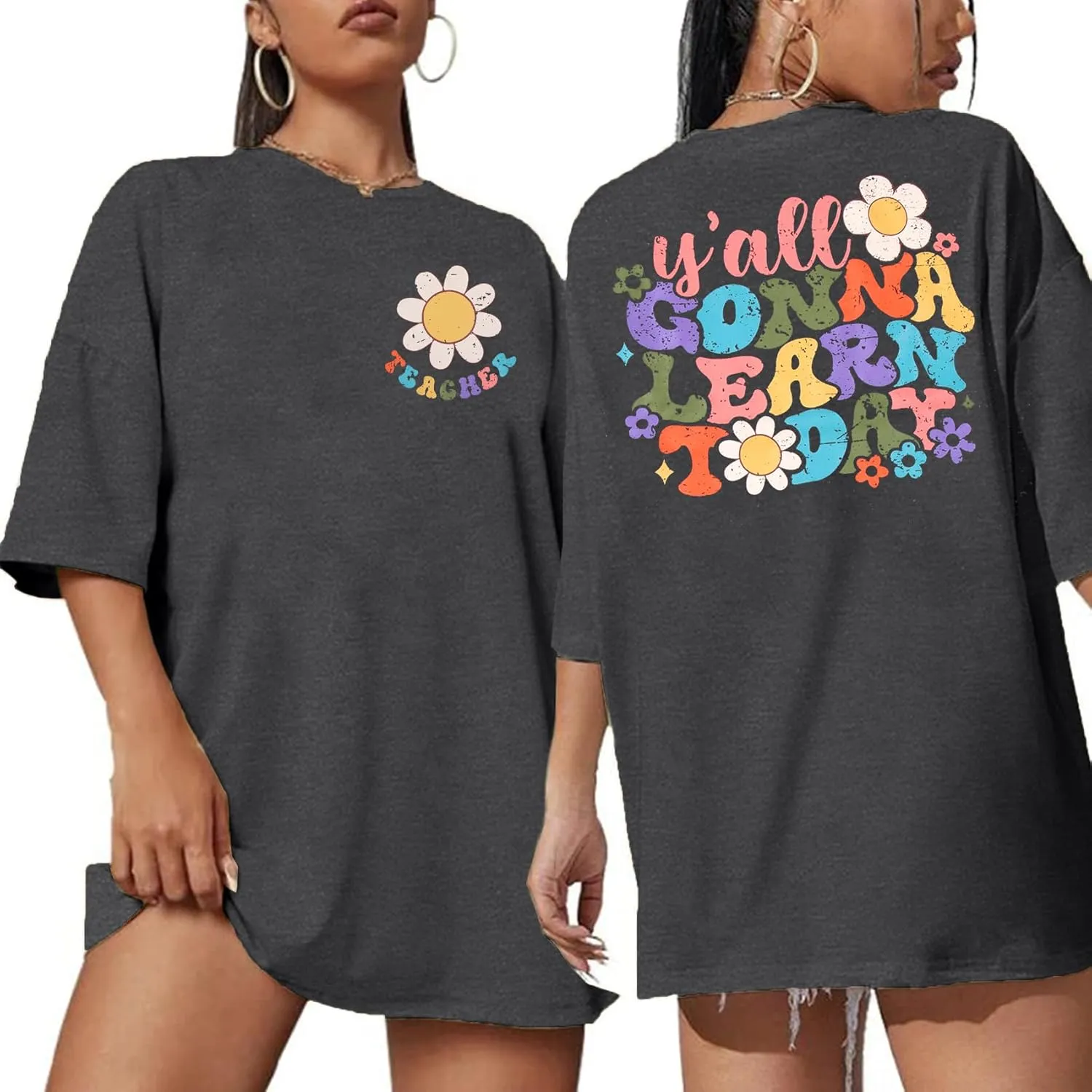 Teacher Shirt Women Teachers T-Shirt: in My Teacher Era Shirt Oversize Preschool Kindergarten Teaching Life Tees Tops