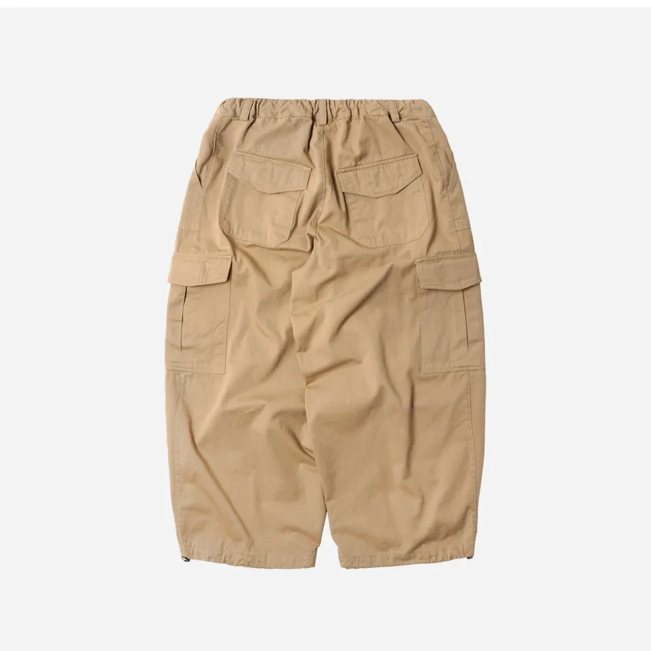 TWILL CARGO BALLOON PANTS - BEIGE
