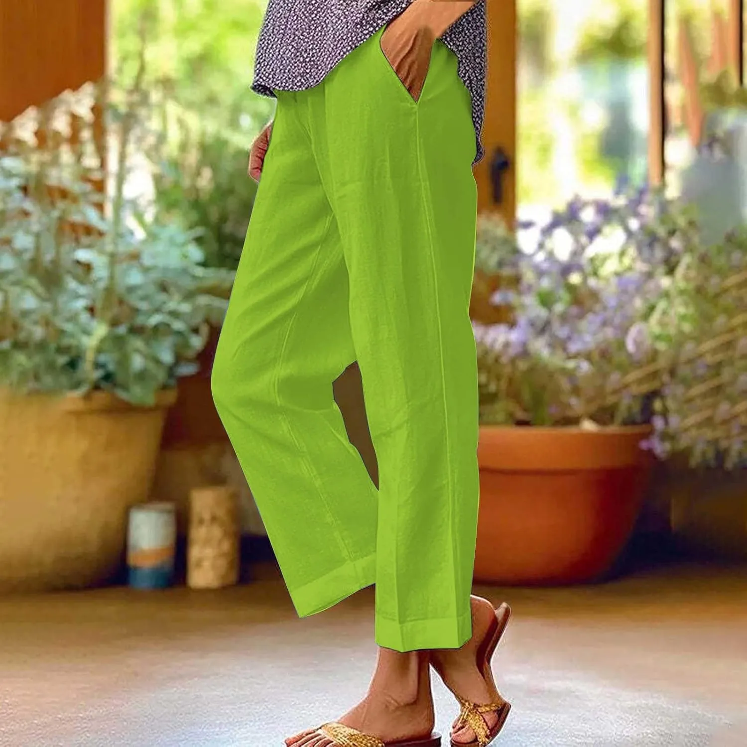 Wide Leg Linen Palazzo Pants for Women Spring Casual Spring Pants for Women Women Linen Wide Pants