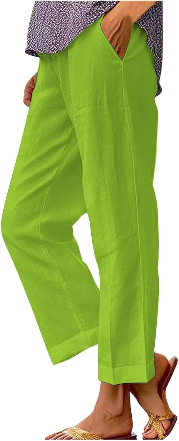 Wide Leg Linen Palazzo Pants for Women Spring Casual Spring Pants for Women Women Linen Wide Pants