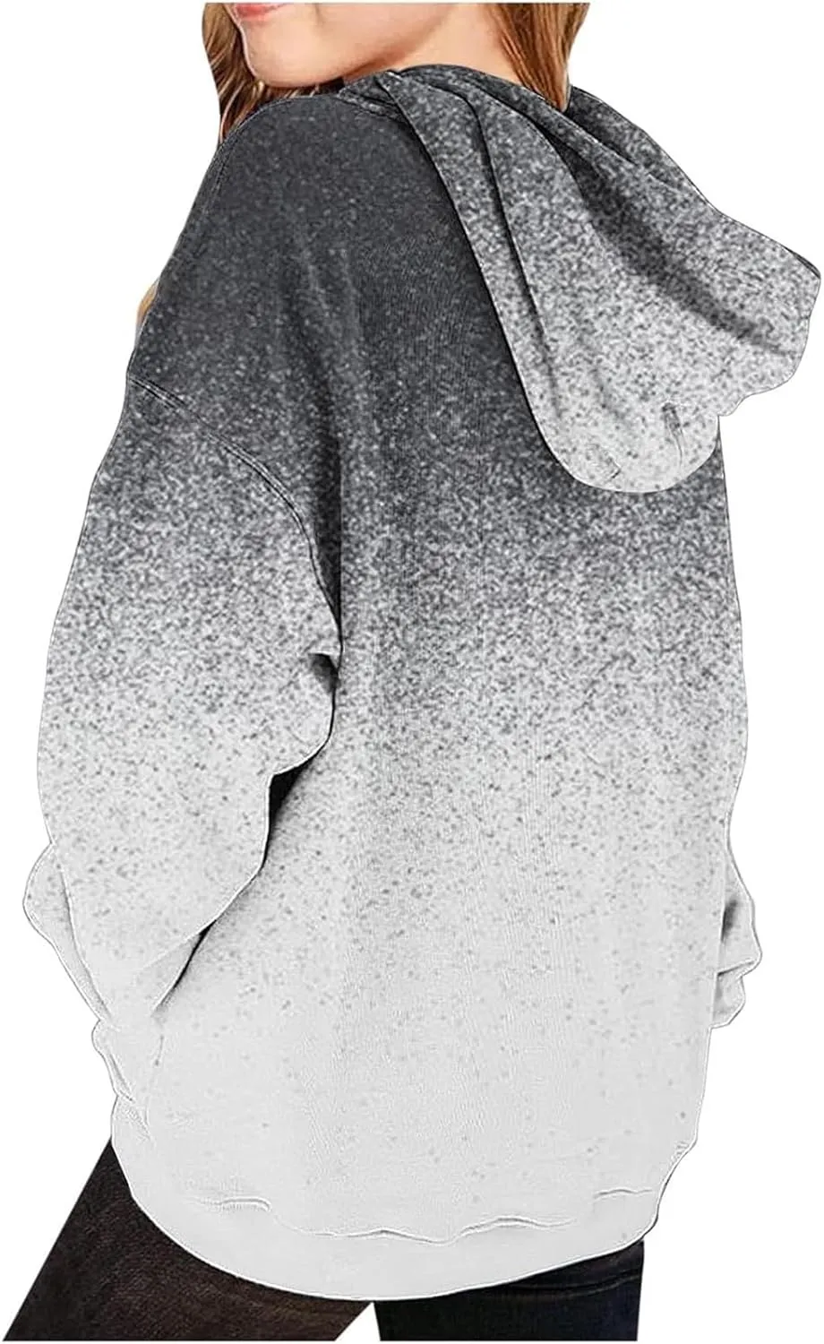 Youth Girls Oversized Hoodie Gradient Color Preppy Hoodie Kids Toddler Y2K Trendy Hooded Sweatshirt Pullover Tops