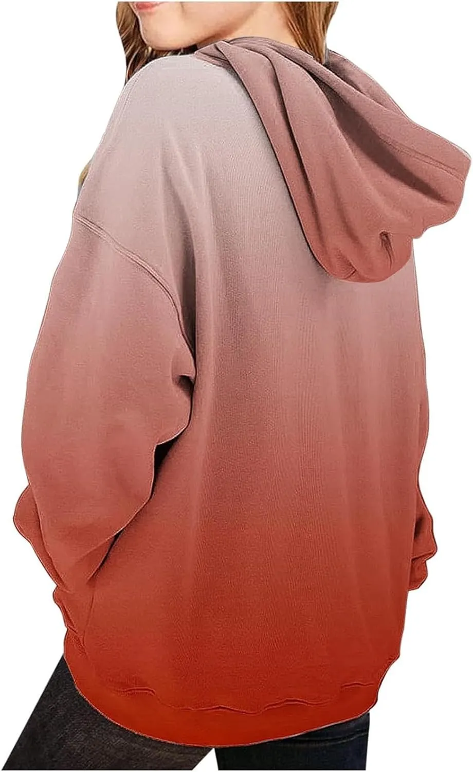 Youth Girls Oversized Hoodie Gradient Color Preppy Hoodie Kids Toddler Y2K Trendy Hooded Sweatshirt Pullover Tops