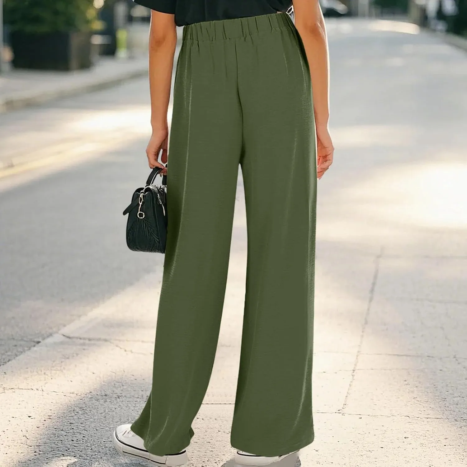 Youth Girls Palazzo Cotton Linen Long Pants Baggy Wide Leg High Waist Drawstring Long Trousers 2025 Summer Bottoms