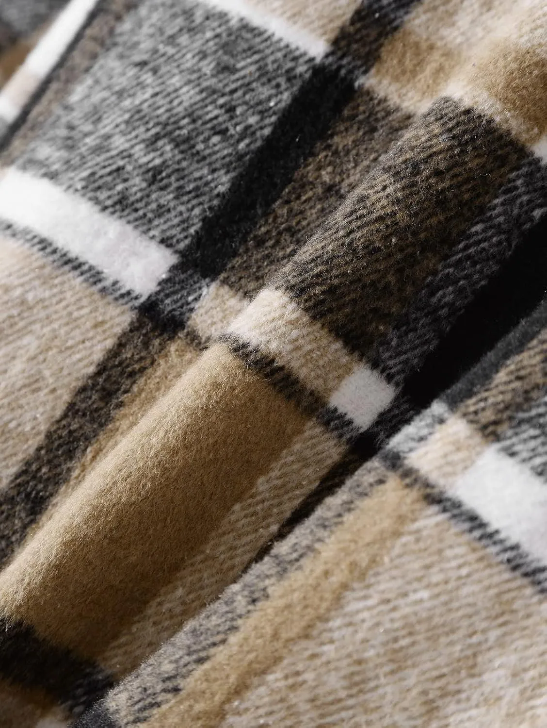 ZAFUL Men's Unisex Plaid Shirt Casual Flannel Jacket Button Down Long Sleeve Pocket Shirt Tops Coat Outwear