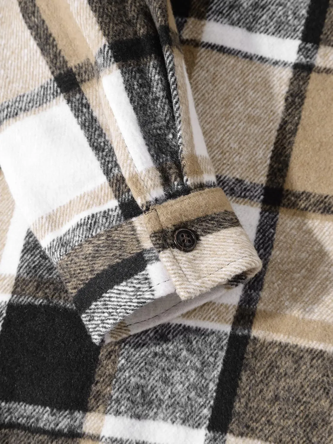 ZAFUL Men's Unisex Plaid Shirt Casual Flannel Jacket Button Down Long Sleeve Pocket Shirt Tops Coat Outwear